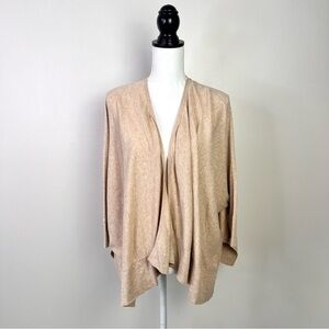 Minnie Rose Beige Open Front Cardigan Sweater